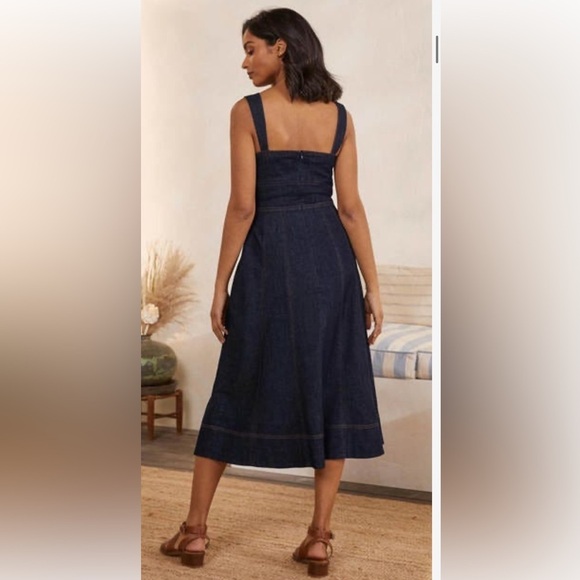 Boden Virginie midi a-line dark denim dress size 8P - Picture 4 of 11